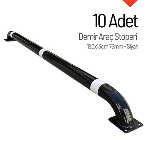 10lu Demir Araç Stoperi Seti Siyah 180x13cm 76mm