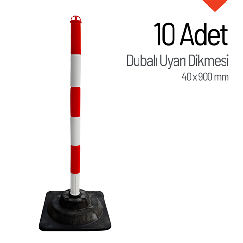 10lu Kauçuk Ağırlıklı Uyarı Dikmesi 90 x 4 cm