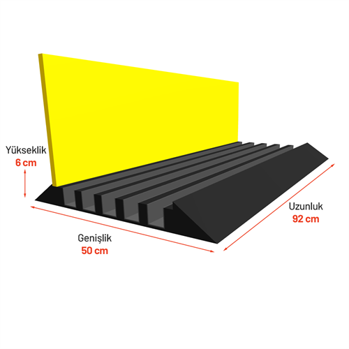 10lu Kablo Kanallı Hız Kesici 5 Kanallı, Yol Kasisi 50 x 92 x 6 cm