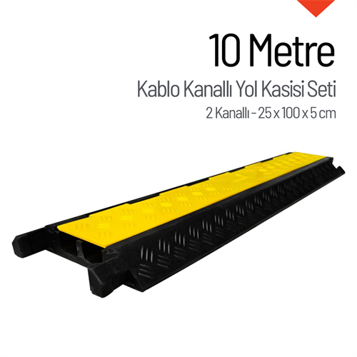 Kablo Kanallı Yol Kasisi Seti 10 Metre - 2 Kanallı 25 x 100 x 5 cm