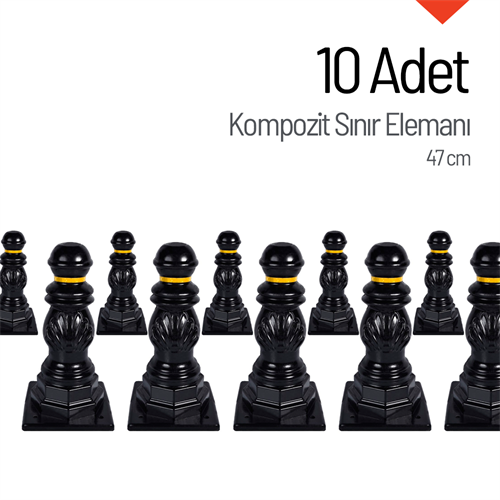 10lu Kompozit Sınır Elemanı Seti 47 cm