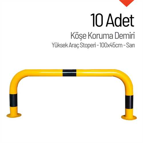 10lu Köşe Koruma Demiri Seti - Yüksek Araç Stoperi 100 x 45cm