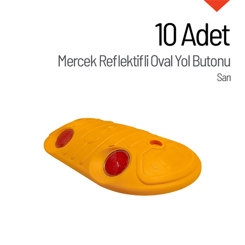 10lu Mercek Reflektifli Oval Yol Butonu Seti