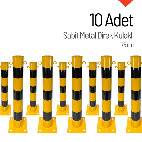 10lu Sabit Metal Direk Seti Kulaklı, Metal Duba 75 cm