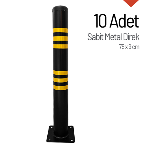 10lu Sabit Metal Direk Seti, Metal Duba 75 x 9 cm