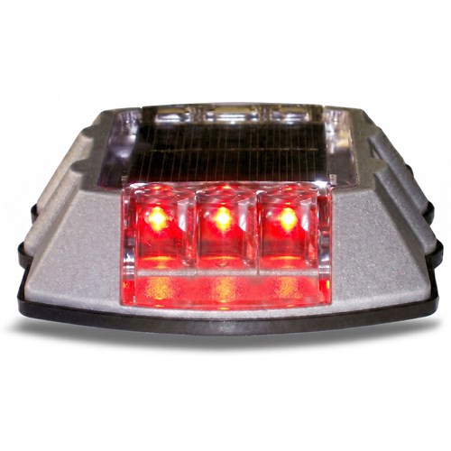 10lu Set Kırmızı Solar Çakar Yol Butonu, Poliüretan Taban