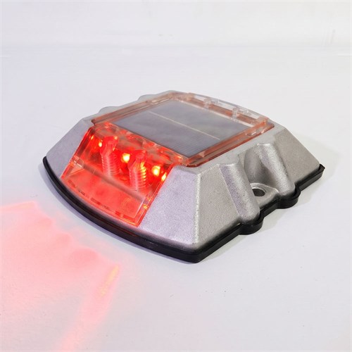 10lu Set Kırmızı Solar Çakar Yol Butonu, Poliüretan Taban