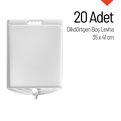 20 Adet Dikdörtgen Boş Levha 35 x 41 cm