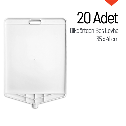 20 Adet Dikdörtgen Boş Levha 35 x 41 cm