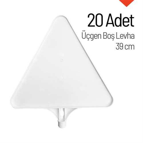 20 Adet Üçgen Boş Levha 39 cm