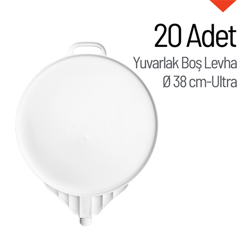20 Adet Ultra Yuvarlak Boş Levha 38 cm 