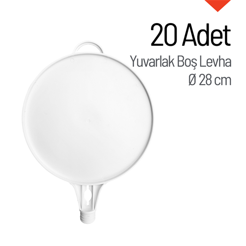 20 Adet Yuvarlak Boş Levha 28 cm 