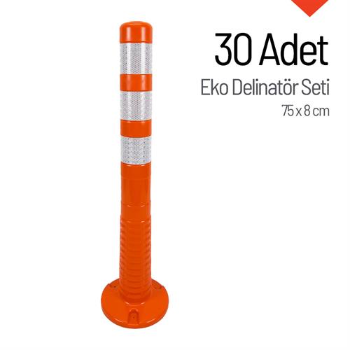 30`lu Delinatör Set 75 x 8 cm EKO, Esnek Duba
