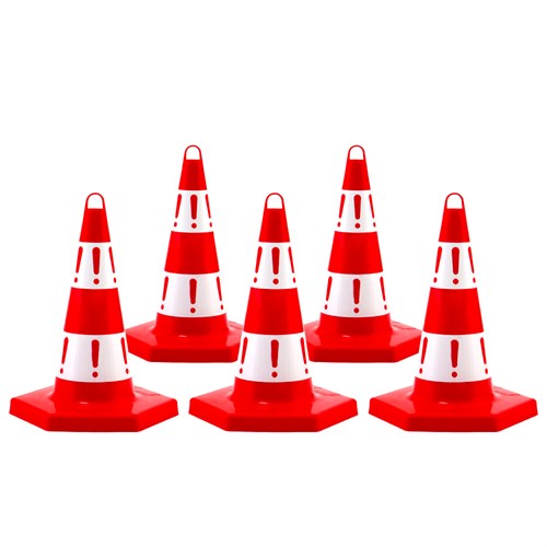 5 Adet Eko Trafik Konisi 50 cm - Ağırlıksız Trafik Dubası