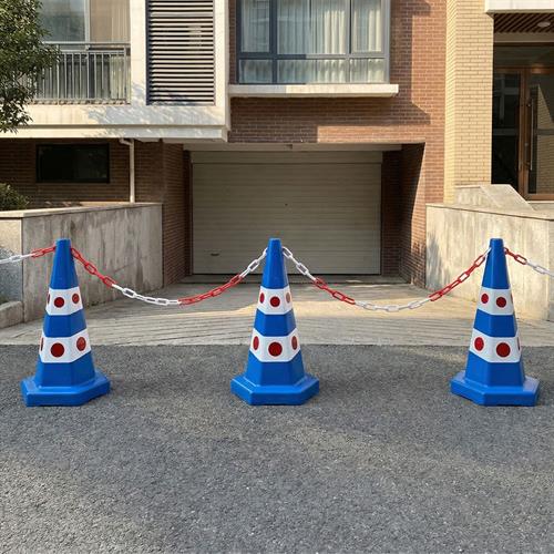 5 Adet Kedi Gözlü Mavi Altıgen Trafik Konisi 65 cm Ağırlıklı Trafik Dubası Seti