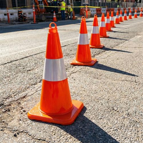 5 Adet PVC Trafik Konisi 50 cm Reflektifli -Ağırlıksız Trafik Dubası Seti