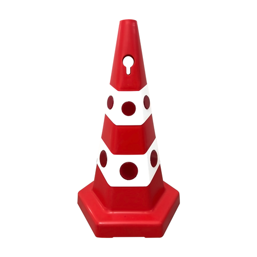 50li Kedi Gözlü Kırmızı Altıgen Trafik Konisi Seti 65 cm Trafik Dubası