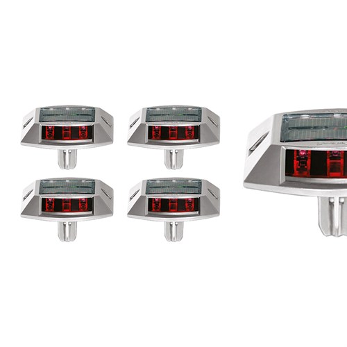 5li Set Kırmızı Güneş Enerjili Çakar Yol Butonu, Ankrajlı