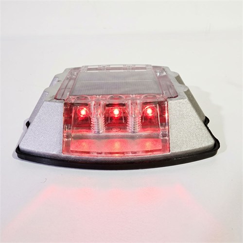 5li Set Kırmızı Solar Çakar Yol Butonu, Poliüretan Taban