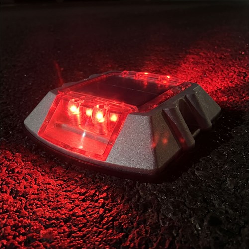 5li Set Kırmızı Solar Çakar Yol Butonu, Poliüretan Taban