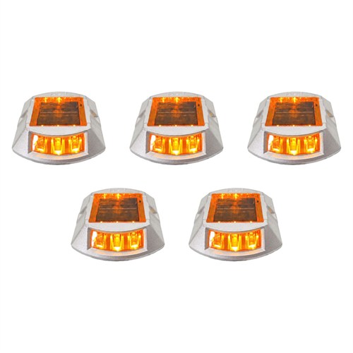 5li Set Sarı Solar Yol Butonu 3+3 Ledli