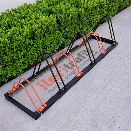6lı JUNIOR Bisiklet Parkı, Park Yeri Eko Çift Yönlü 150 x 40 cm SİYAH - TURUNCU