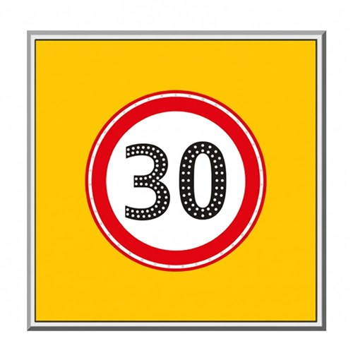 AC LEDli Azami Sınırı Levhası 30 km 100 x 100 cm