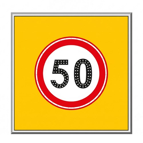 AC LEDli Azami Sınırı Levhası 50 km 100 x 100 cm