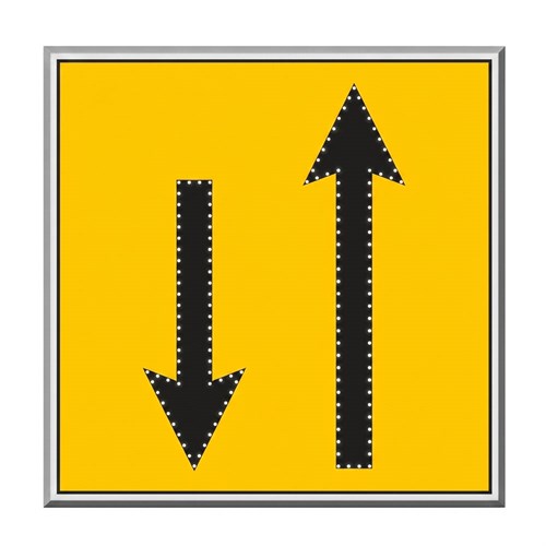 AC LEDli İki Yönlü Trafik Levhası 100 x 100 cm