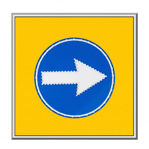 AC LEDli Sağa Mecburi Yön Levhası 100 x 100 cm