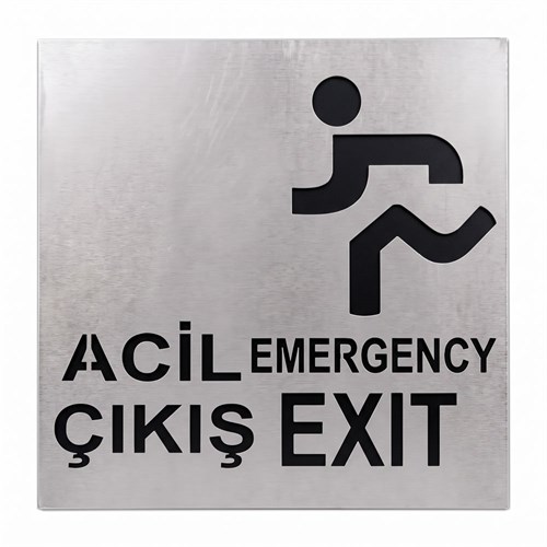 Acil Çıkış / Emergency Exit Boyama Şablonu Galvaniz Sac Levha 100x100cm