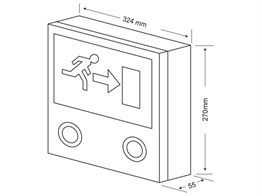 Emergency Exit Light 55 x 324 x 270 mm
