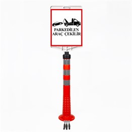 Araç Çekilir Uyarı Levhalı Delinatör Seti