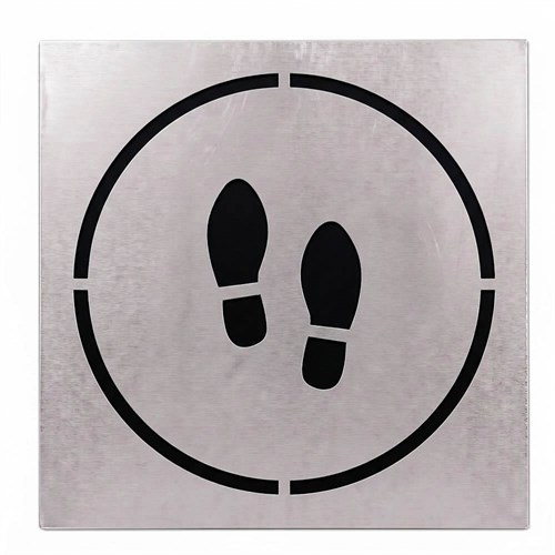 Ayak İzi Boyama Şablonu - Galvaniz Sac Levha 100x100cm