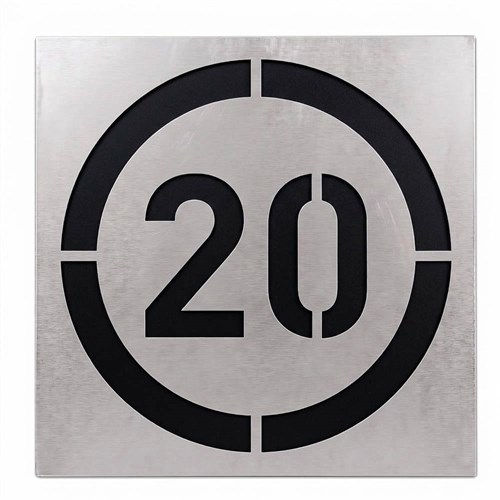 Azami Hız Sınırı 20 km Boyama Şablonu - Galvaniz Sac Levha 100x100cm