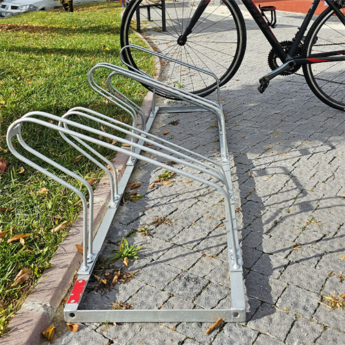 Bike Parking Rack Five-Slot Galvanized ECO, Parking Rail 40x175 cm