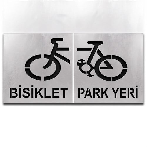 Bisiklet Park Yeri Boyama Şablonu - Galvaniz Sac Levha 100x200cm