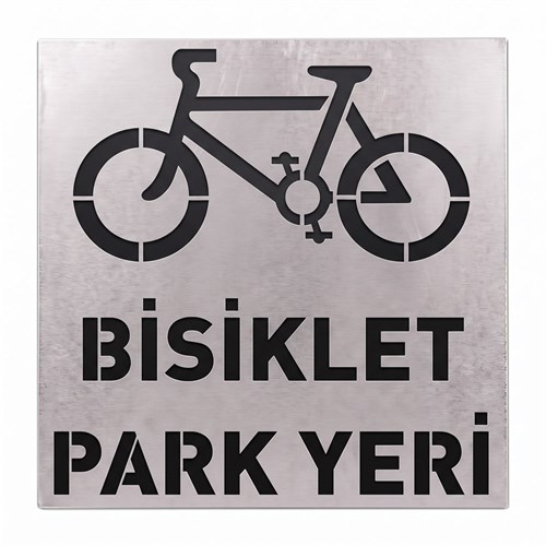 Bisiklet Park Yeri Boyama Şablonu - Galvaniz Sac Levha 100x100cm