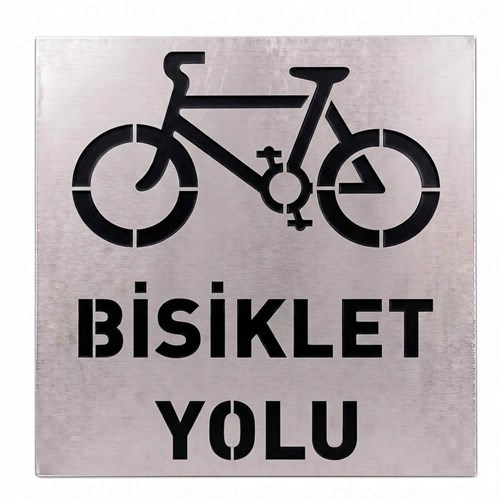Bisiklet Yolu Boyama Şablonu - Galvaniz Sac Levha 100x100 cm