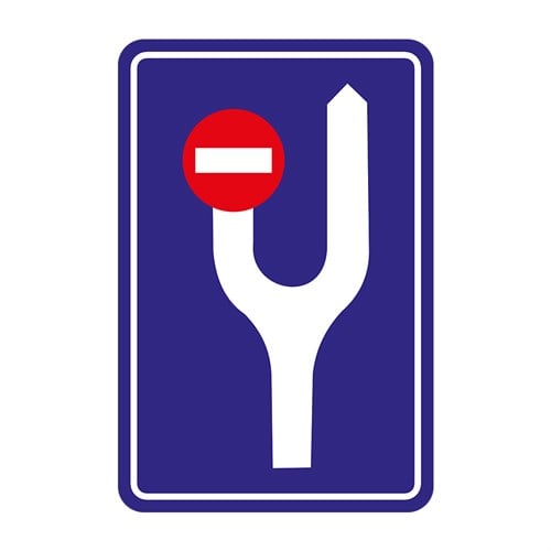 Bölünmüş Yol Öncesi Yön Levhası 120 x 180 cm B-48