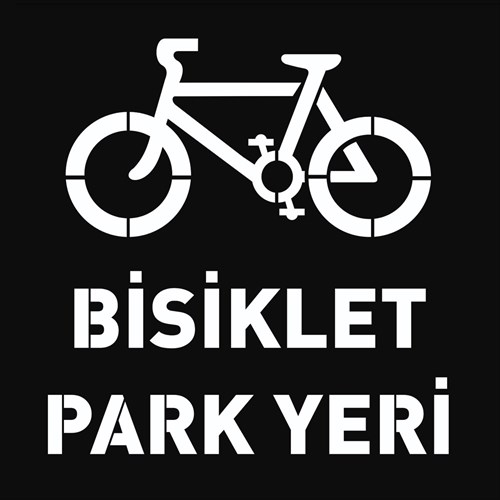 Bisiklet Park Yeri Boyama Şablonu - Galvaniz Sac Levha 100x100cm