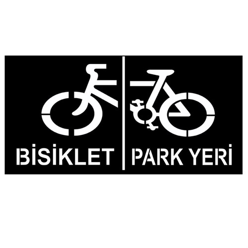Bisiklet Park Yeri Boyama Şablonu - Galvaniz Sac Levha 100x200cm