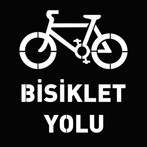 Bisiklet Yolu Boyama Şablonu - Galvaniz Sac Levha 100x100 cm