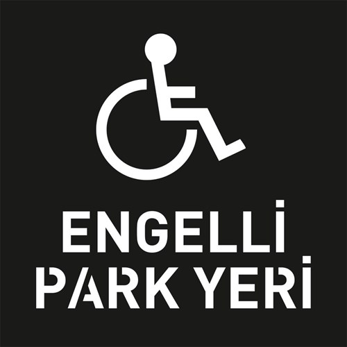 Engelli Park Yeri Boyama Şablonu - Galvaniz Sac Levha 100x100cm