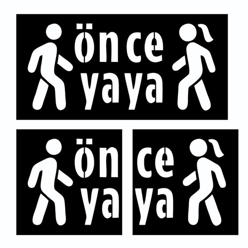 Önce Yaya Boyama Şablonu - Galvaniz Sac Levha 100x200cm (İki Parça)
