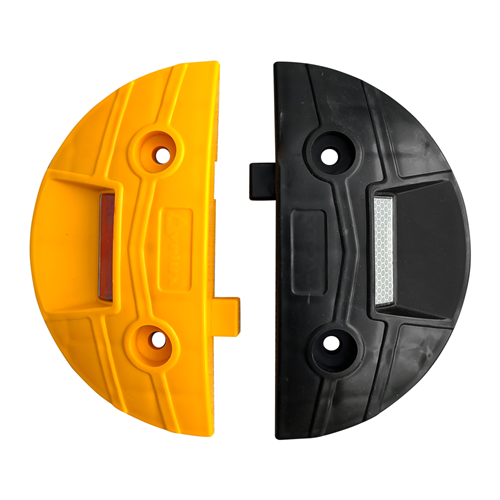 Road Stud with Cat Eyes & Reflector Black-Yellow