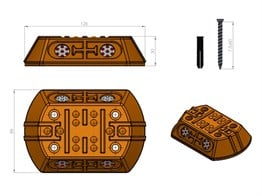 Mini Plastic Road Stud with Glass Reflector