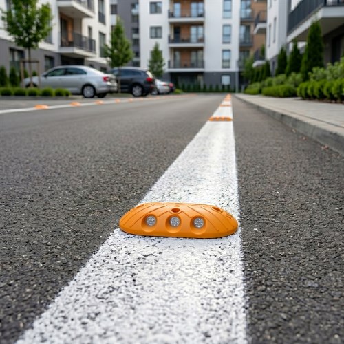 Cam Reflektörlü Plastik Oval Yol Butonu