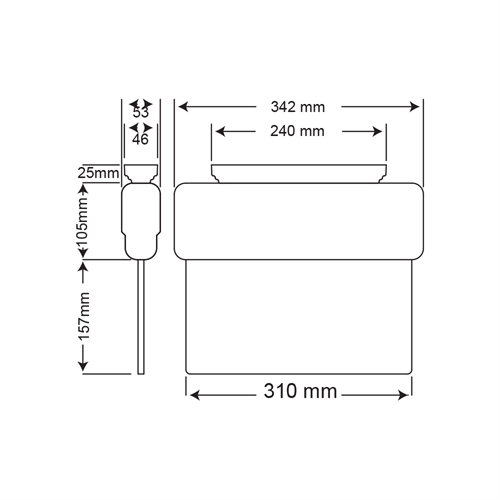 Çiftyüz Acil Çıkış Yönlendirme Armatürü S Seri 55 x 340 x 290mm