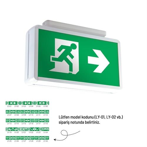 Çiftyüz Acil Çıkış Yönlendirme Armatürü Z Seri 75 x 400 x 180mm